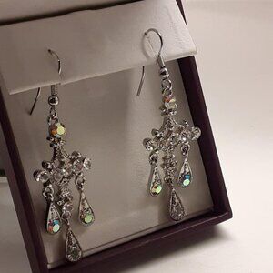 Stunning Faux Diamond Chandelier Earrings